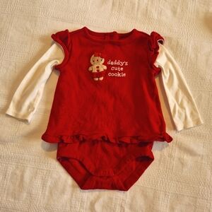 Gymboree girls 3-6 months layered shirt with bodysuit attached Gingerbread Girl